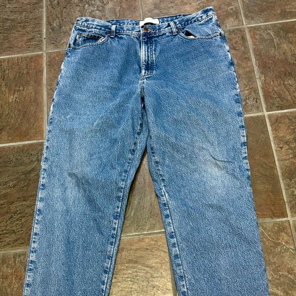 L.L.Bean Double L Jeans Men's 40x32 Blue Flannel Lined Natural Fit Warm Plaid - Picture 2 of 5